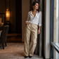 Women's High Waisted Cargo Pants Relaxed Fit Straight Leg Utility Trousers with Pockets