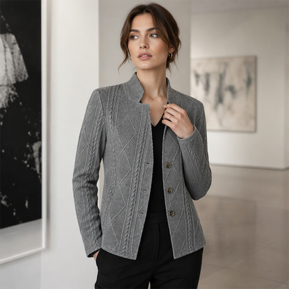 Women's Textured Button Down Blazer Jacket