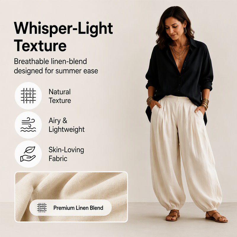 Women's Loose Shirt & Draped Pants Set