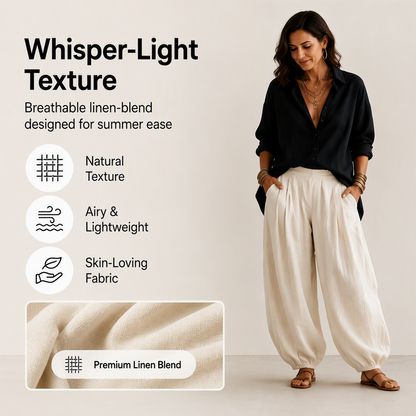 Women's Loose Shirt & Draped Pants Set