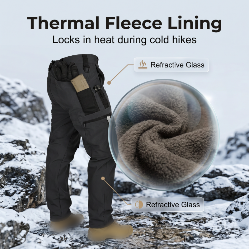 Men's Outdoor Warm Multi-Pocket Hiking Pants