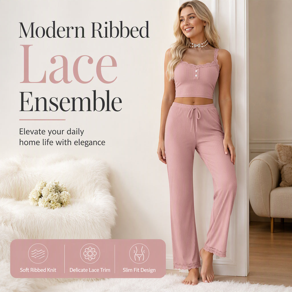 Women's Summer Lace Camisole Pajama Set
