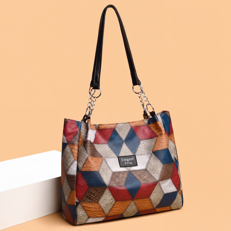 ✨ 2026 Women's Geometric Tote Bag – Large Capacity Stylish Handbag For Everyday Elegance👜