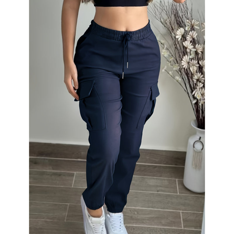 Women's Solid Color Tapered Cargo Pants