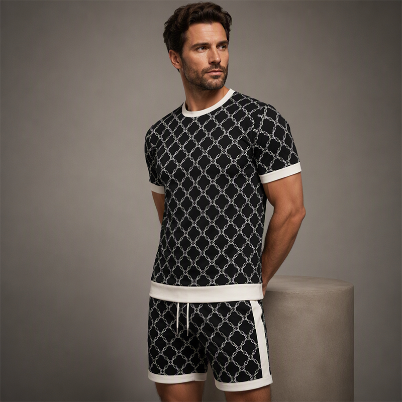 Men's Casual Top & Shorts 2-Piece Set