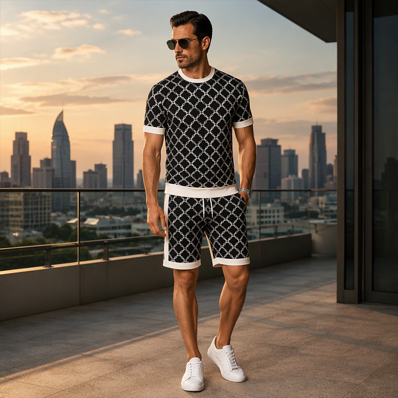 Men's Casual Top & Shorts 2-Piece Set