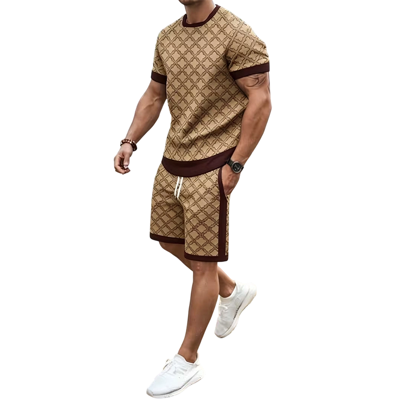 Men's Casual Top & Shorts 2-Piece Set