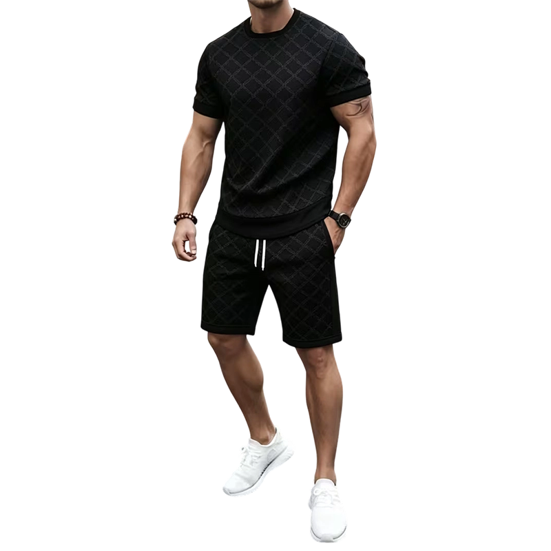 Men's Casual Top & Shorts 2-Piece Set