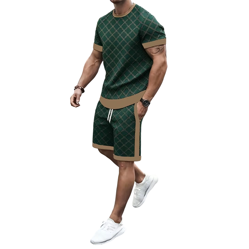 Men's Casual Top & Shorts 2-Piece Set