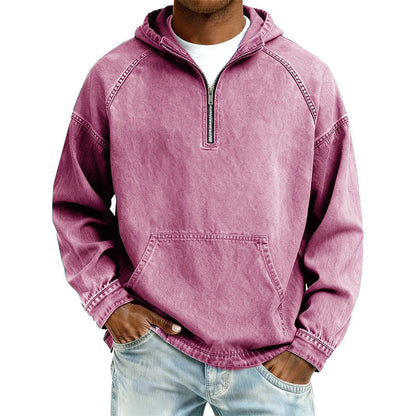 ⏰Last Day Sale 50% Off💃Men's Casual Half-Zip Denim Jacket