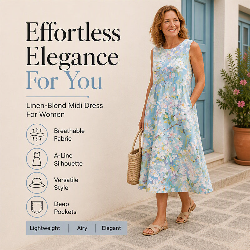⏰Last Day Sale 50% Off💃Women's Sleeveless Linen Dress