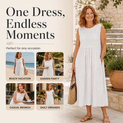 ⏰Last Day Sale 50% Off💃Women's Sleeveless Linen Dress