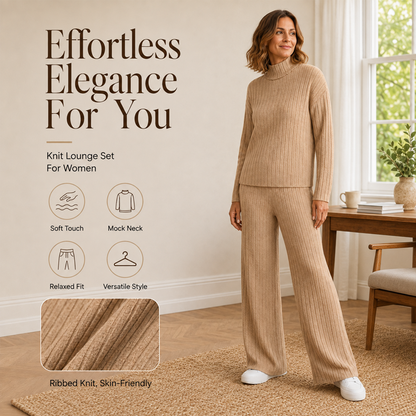 Women's Cozy Ribbed Knit 2-Piece Set