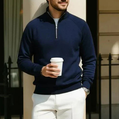 ✨Men's Corduroy Quarter-Zip Pullover Sweatshirt Casual Stand Collar Long Sleeve Top
