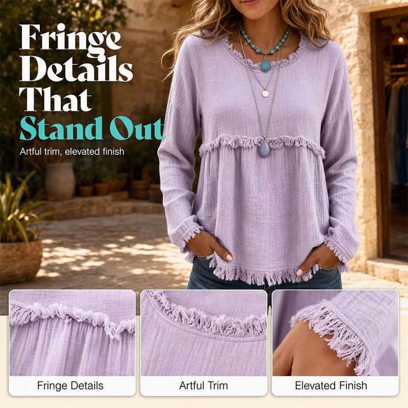 Women's Vintage Fringe Tassel Casual Top