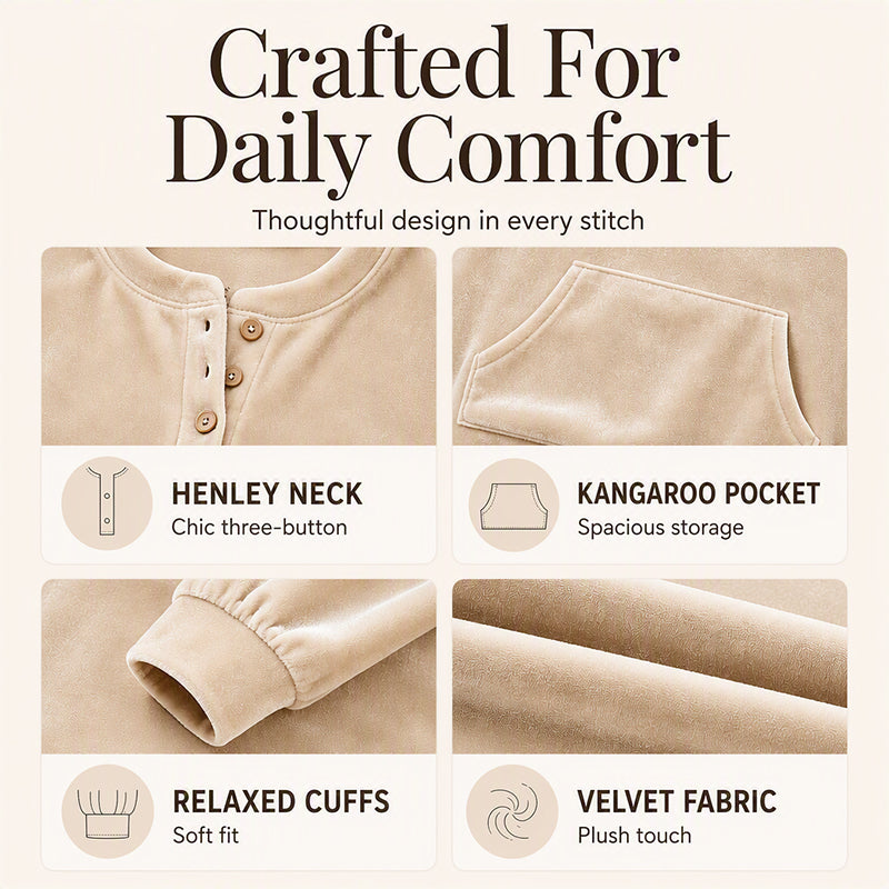 🧸Women's Golden Velvet Sweatshirt – Luxe Comfort for Effortless Autumn Style