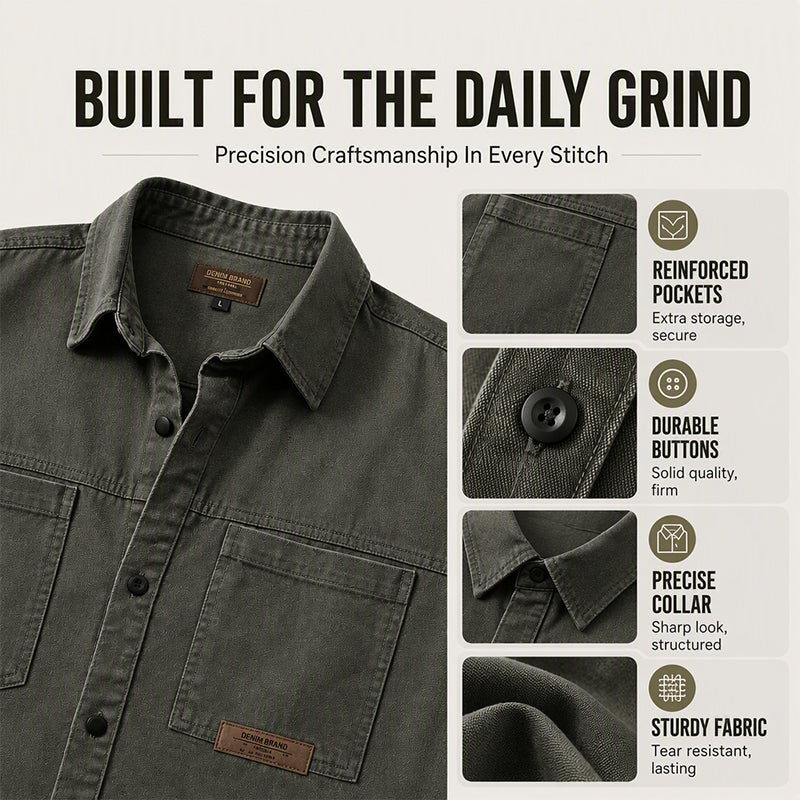 Men's Long Sleeve Loose-Fit Utility Shirt