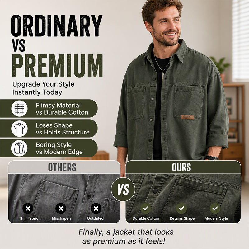 Men's Long Sleeve Loose-Fit Utility Shirt