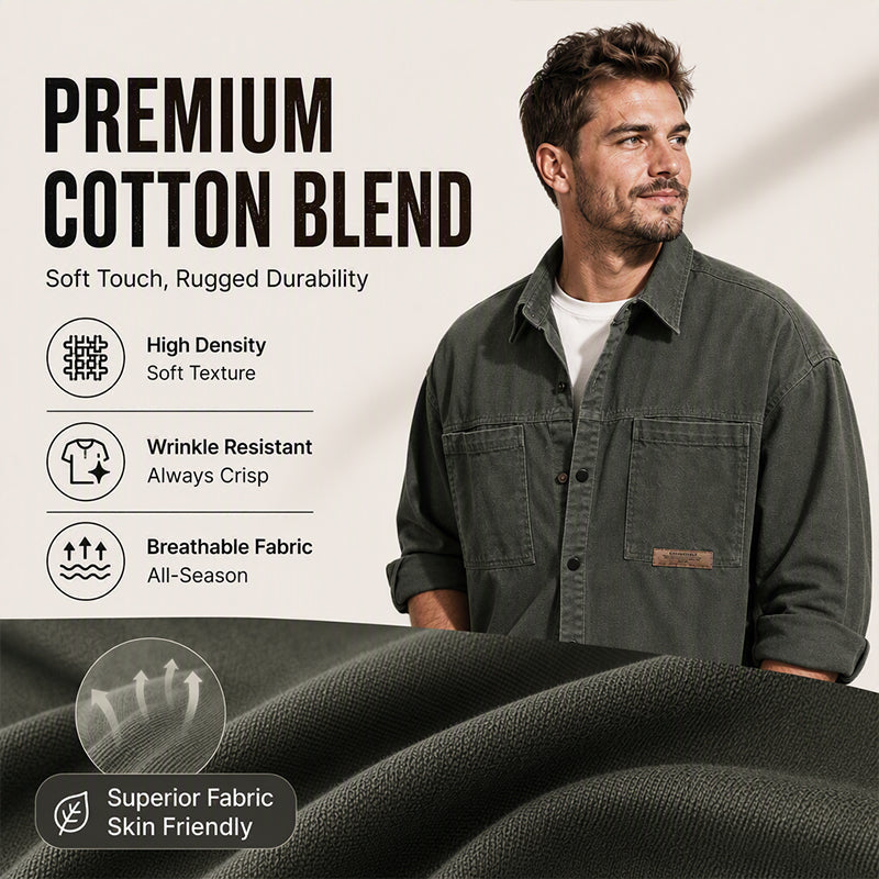 Men's Long Sleeve Loose-Fit Utility Shirt