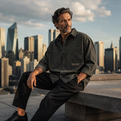 Men's Long Sleeve Loose-Fit Utility Shirt