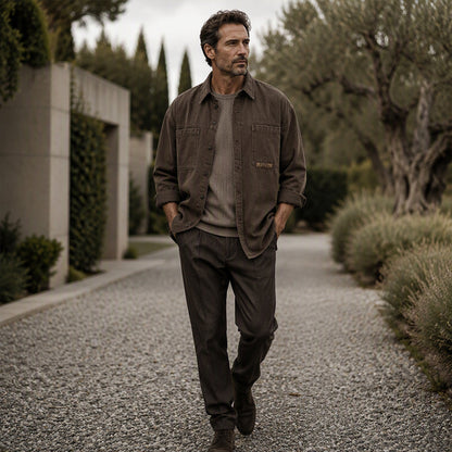 Men's Long Sleeve Loose-Fit Utility Shirt