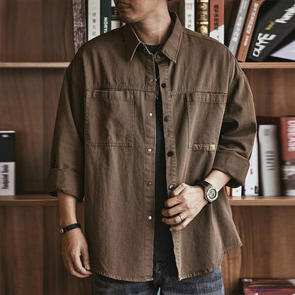Men's Long Sleeve Loose-Fit Utility Shirt