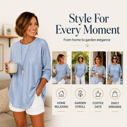 ⌛Limited-Time Offer🛍️Perfect Fit—Women's Casual Striped Long-Sleeve Top