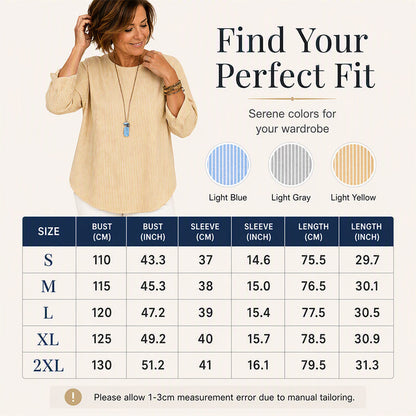 ⌛Limited-Time Offer🛍️Perfect Fit—Women's Casual Striped Long-Sleeve Top