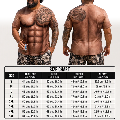 Men's Funny Muscle Print Short Sleeve Top