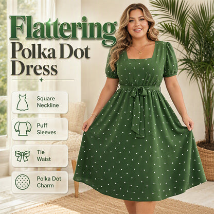 ⌛Limited-Time Offer-Women's Plus Size Polka Dot Dress 