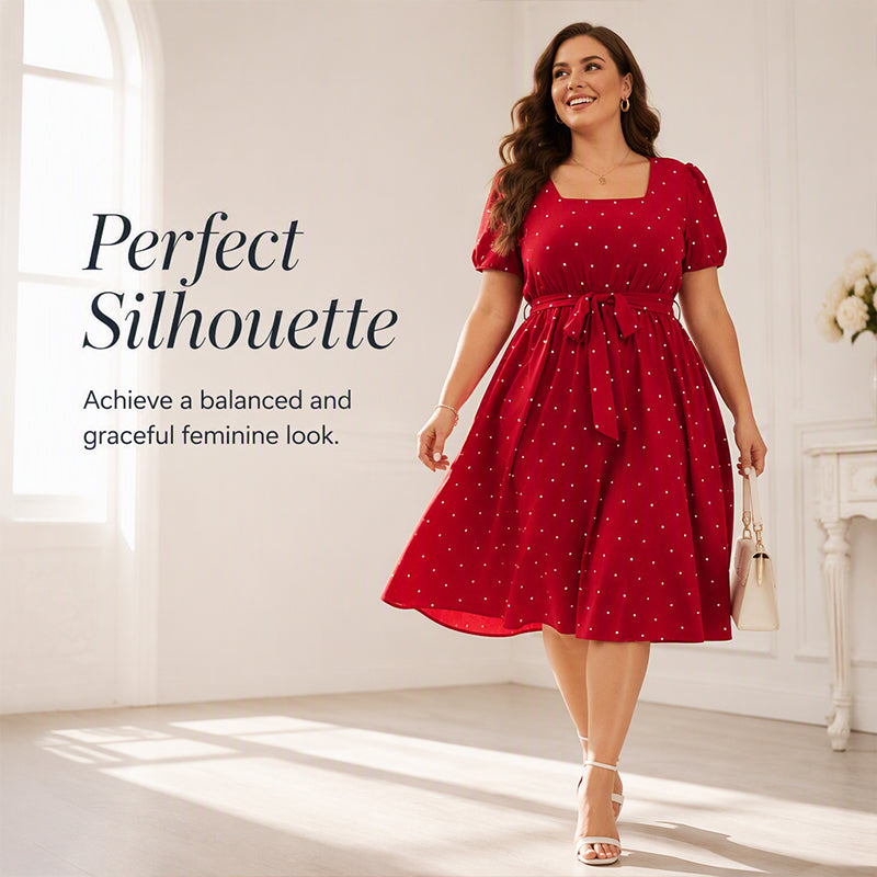 ⌛Limited-Time Offer-Women's Plus Size Polka Dot Dress 