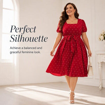 ⌛Limited-Time Offer-Women's Plus Size Polka Dot Dress 