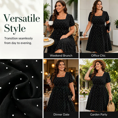 ⌛Limited-Time Offer-Women's Plus Size Polka Dot Dress 