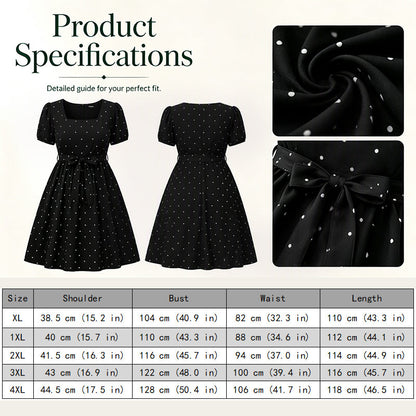 ⌛Limited-Time Offer-Women's Plus Size Polka Dot Dress 