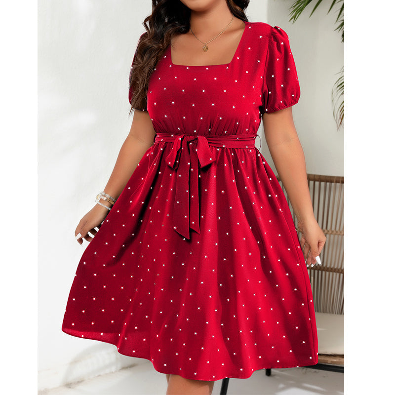 ⌛Limited-Time Offer-Women's Plus Size Polka Dot Dress 