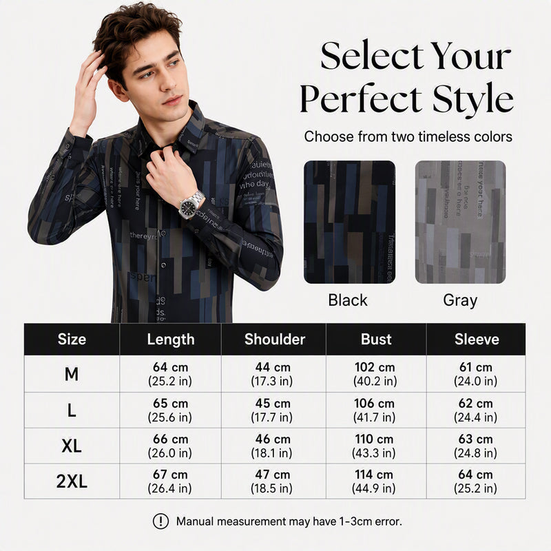 Men's Retro Geometric Print Shirt