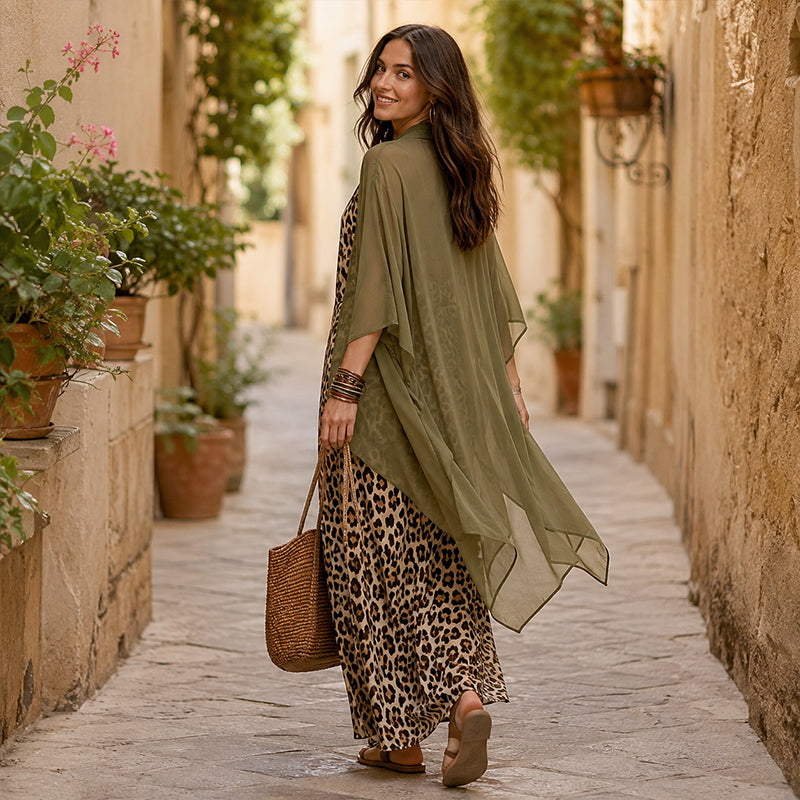 ⌛Limited-Time Offer🛍️Women's Chic Flowy Maxi Dress and Cover-Up Set