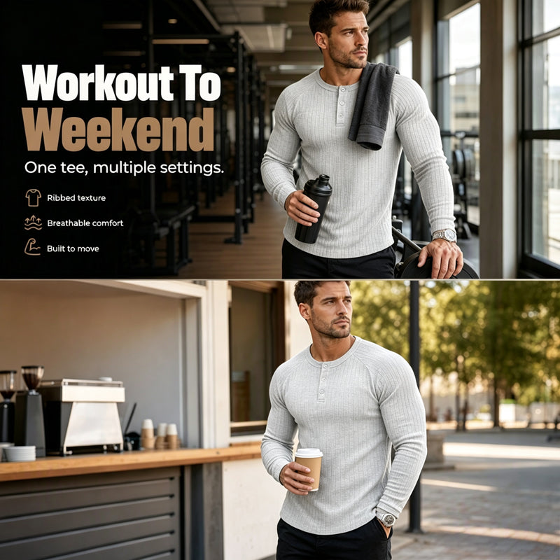 🍁Get Your New Fall Fashion-Men's Slim Fit Henley Shirt