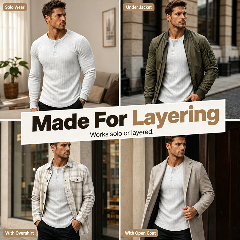 🍁Get Your New Fall Fashion-Men's Slim Fit Henley Shirt