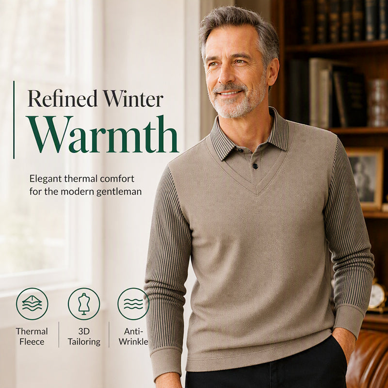 Men's False Two-Piece Long Sleeve Top
