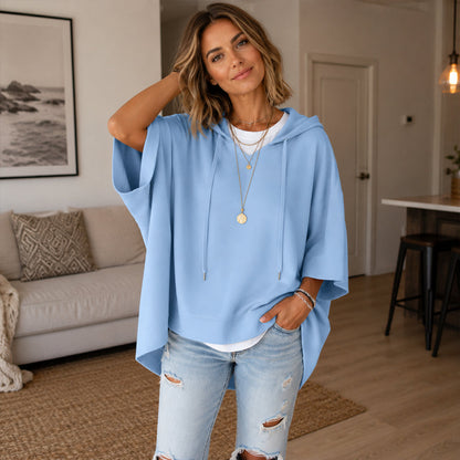 Women's Loose-Fitting Wide-Sleeved Sweatshirt