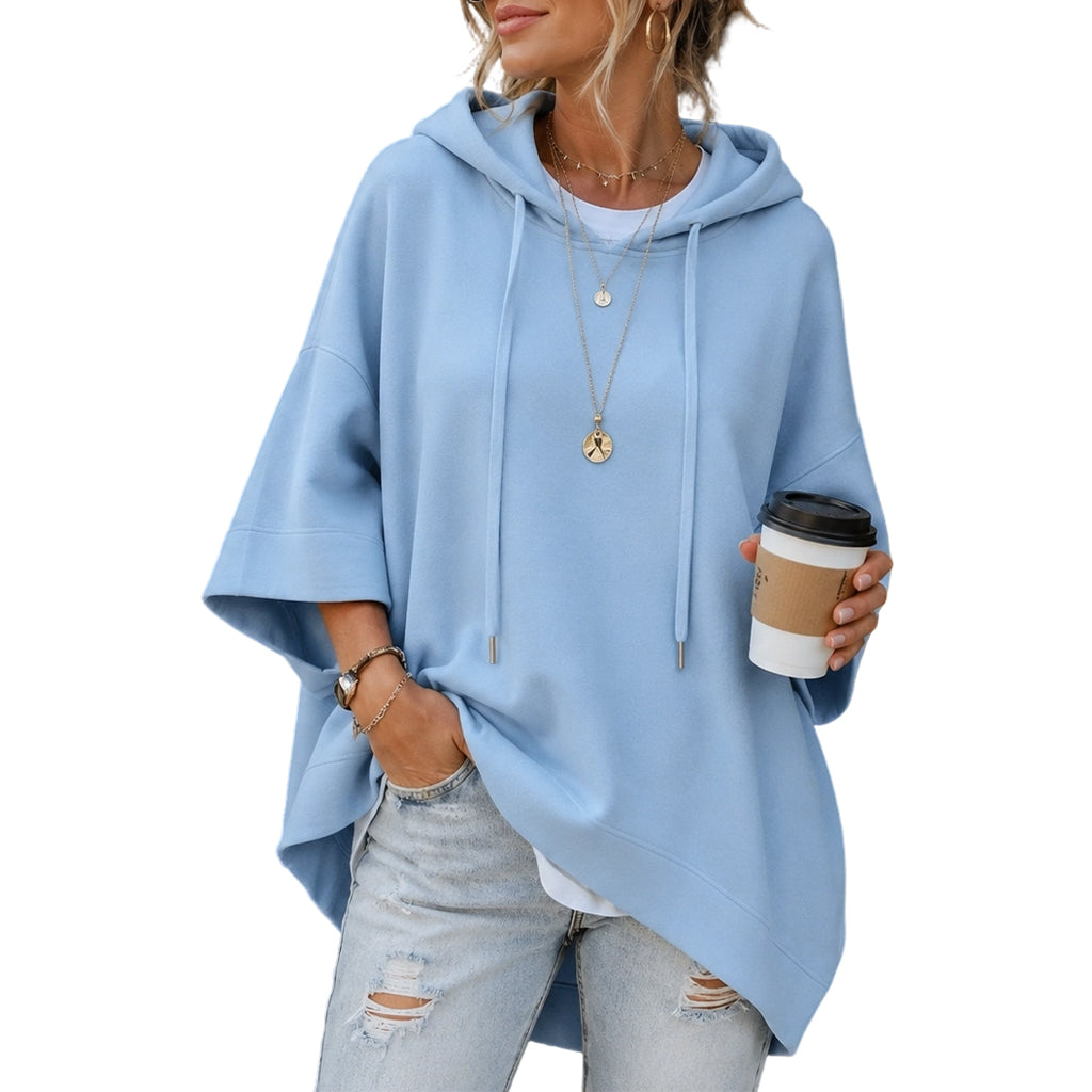 Women's Loose-Fitting Wide-Sleeved Sweatshirt