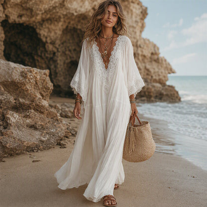 Women’s Summer Lace V-Neck Loose Dress