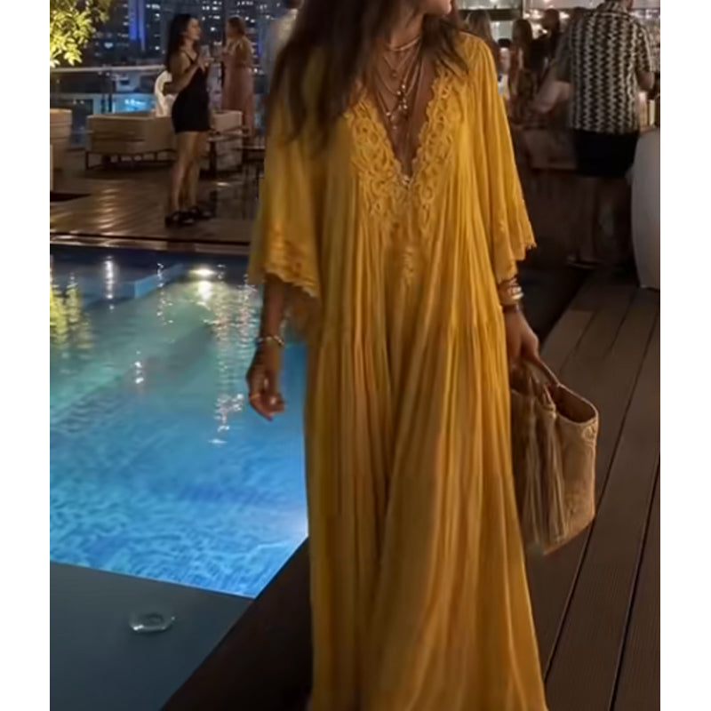 Women’s Summer Lace V-Neck Loose Dress