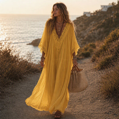 Women’s Summer Lace V-Neck Loose Dress