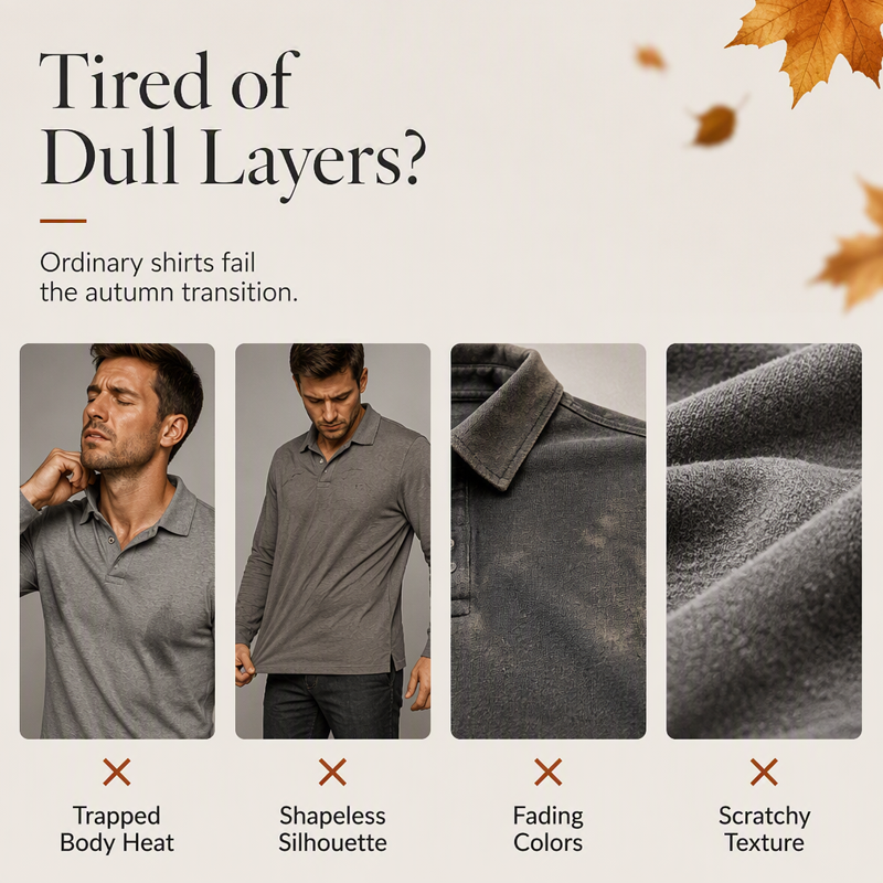 Men's Long Sleeve Contrast Collar Top