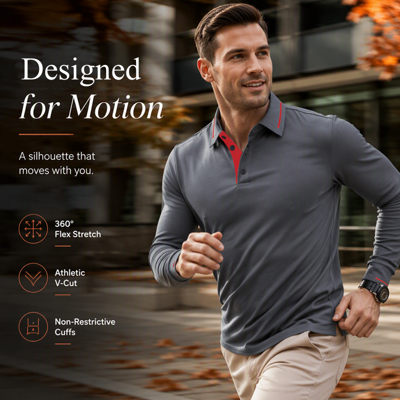 Men's Long Sleeve Contrast Collar Top