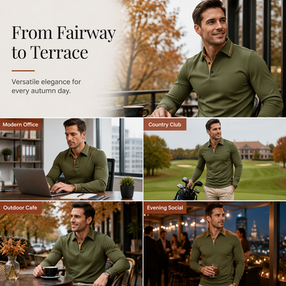Men's Long Sleeve Contrast Collar Top