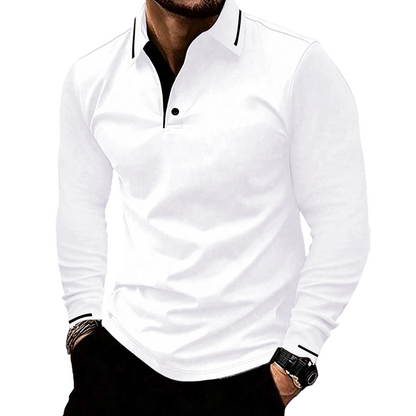 Men's Long Sleeve Contrast Collar Top