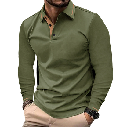 Men's Long Sleeve Contrast Collar Top
